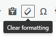 Clear formatting