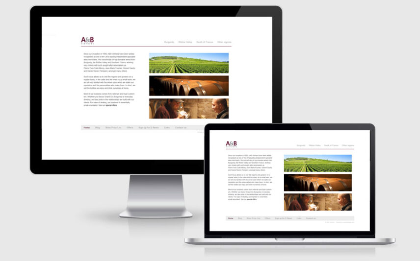 Desktop mobile a and b vintners no responsive